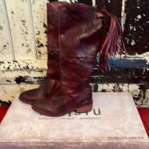 Gorgeous BedStu Eloise Leather Boots in Merlot 7.5 worn once to church!